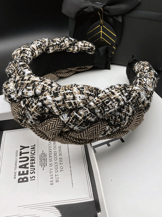 Women Fashion Weave Colorblock Hair Band