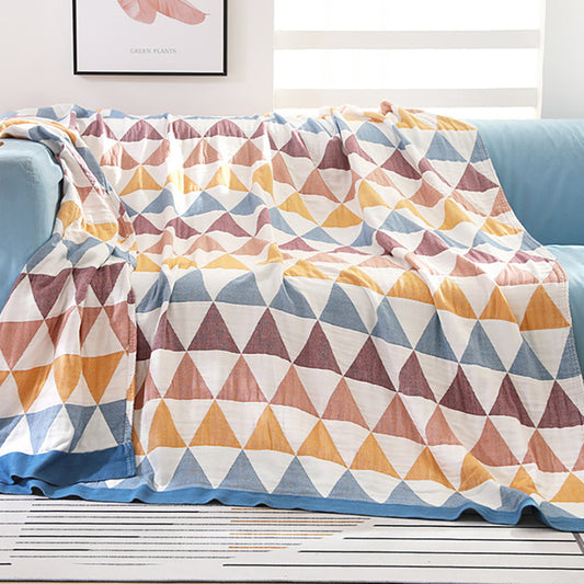 Couverture de ménage en coton à motif géométrique