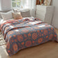 Four Layers Gauze Floral Blanket 100% Cotton Sofa Summer Throw Blanket Quilt