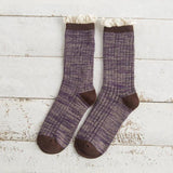 5 Pairs Women Japan Style Color Block Lace Socks