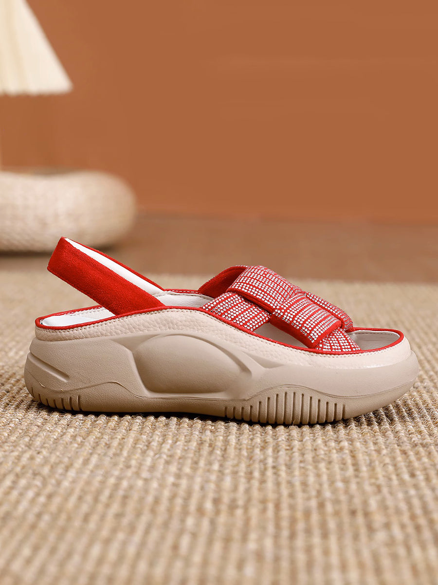 Women Summer Weaving Peep-toe Outdoor Platform Shoes
