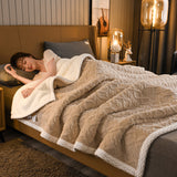 Winter Solid Polyester Sofa Throw Blanket