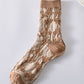 5 Pairs Artsy Flower Rhomboids Jacquard Cotton Socks