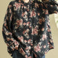 Women Artsy Flower Lacework Ruffle Shirt