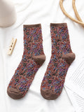 5 Pairs Winter Women Thick Retro Socks