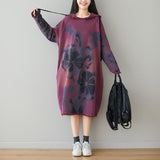 Robe Mi-Longue Rétro Littéraire Grande Taille