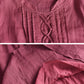 Robe d'été ample en Ramie pour femmes, drapée avec cordon de serrage, couleur unie