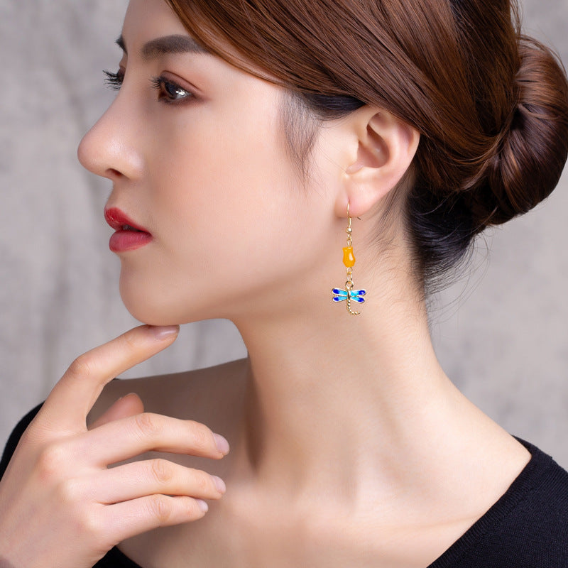 Ethnic Style Lucky Koi Dragonfly Earrings
