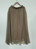 Women Summer Vintage Solid Drawstring Dual-layer Skirt