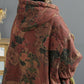 Women Winter Vintage Flower Padded Hooded Coat