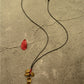 Cotton Linen Bronze Plum Blossom Leaves Literary Long Necklace