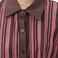Chemise Cardigan d'été à rayures rétro pour femmes, ourlet irrégulier, boutons