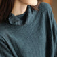 Women Vintage Knitted Turtleneck Solid Sweater