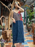 Women Ethnic Summer Patchwork Flower Button Vest Dress