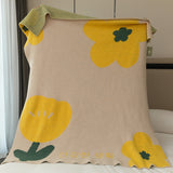 Four Season Sun Flower Blanket Polyester Sofa Throw Blanket Quilt