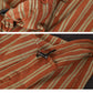Women Summer Casual Stripe Button Pocket Hooded Shirt