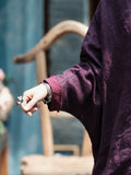 Women Summer Vintage Solid Spliced Worn Loose Linen Dress