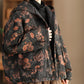 Women Vintage Flower Hooded Cotton Coat