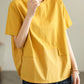 Women Summer Vintage Spliced Solid Cotton Shirt