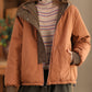 Women Casual Colorblock Winter Cotton Hooded Jacket