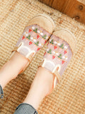 Women Summer Artsy Flower Jacquarfd Spliced Shoes