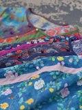 Women Summer Vintage Floral Frog Spliced Split Hem Dress