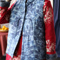 Women Vintage Flower Winter Ramie Padded Vest Coat