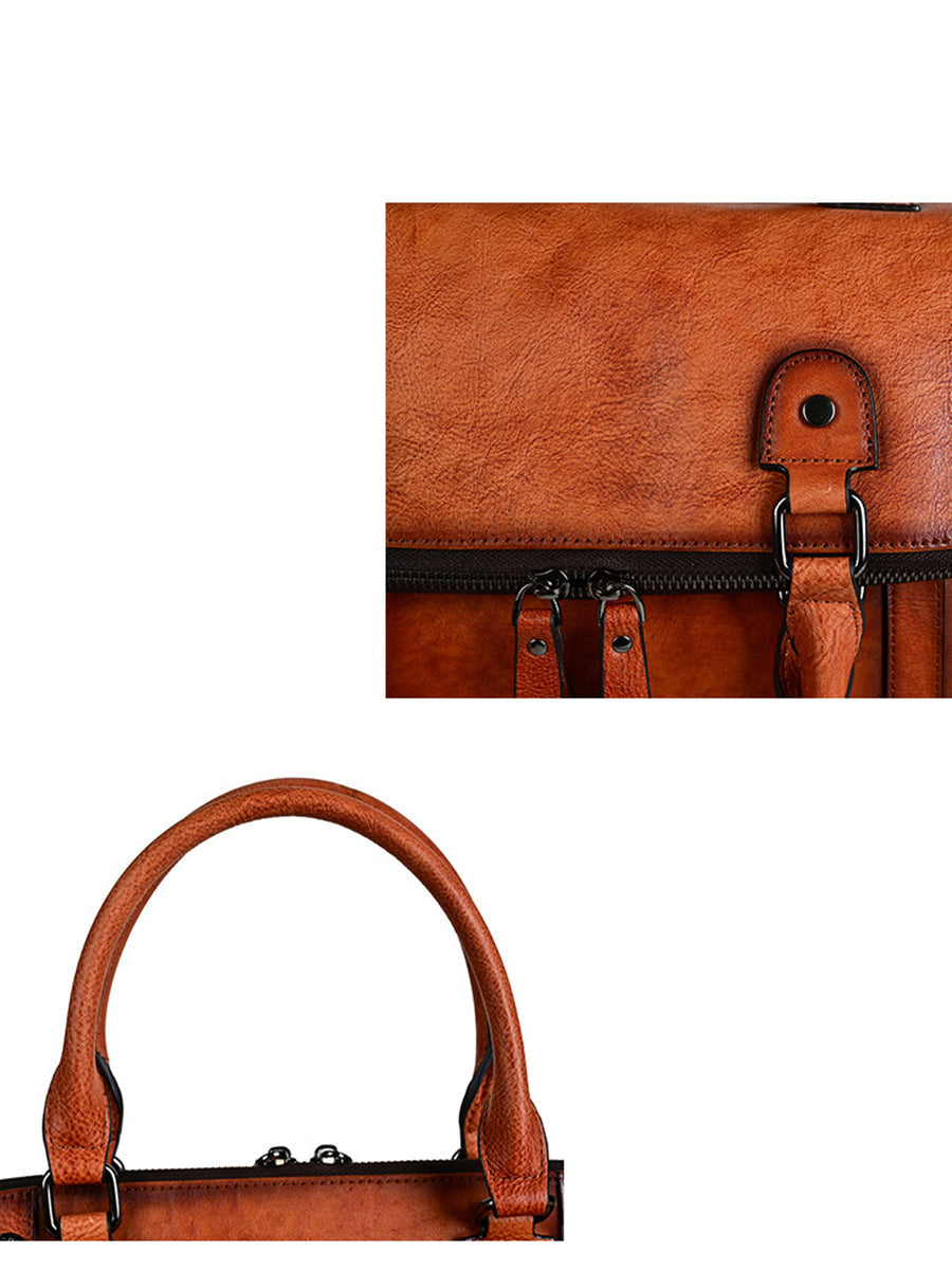 Vintage Leather Solid Handbag Crossbody Bag