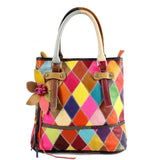 Vertical Square Color Fashion Leather Handbag