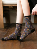 5 Pairs Winter Women Thick Retro Socks