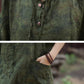 Women Summer Vintage Tie-dye Batwing Sleeve Hooded Ramie Shirt