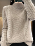Women Retro Jacquard Wool Winter Knitted Sweater