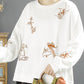 Women Spring Vintage Flower Embroidery O-Neck Shirt