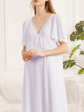 Women Elegant solid Lacework Indoor Pajamas