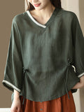 Women Summer Drawstring Adjustable Lacework Ramir Shirt