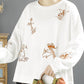 Women Spring Bird Embroidery Cotton Vintage Shirt