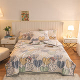 Polyester Soft Print Casual Bed Throw Blanket