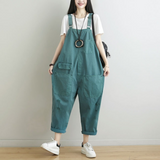 Loose Plus Size Washed and Ripped Casual Overalls
