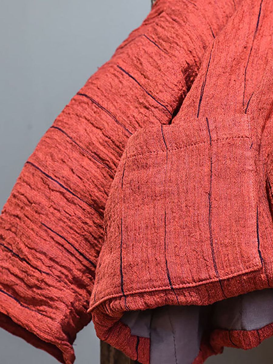 Manteau rembourré en lin chaud de couleur unie pour femmes d'hiver