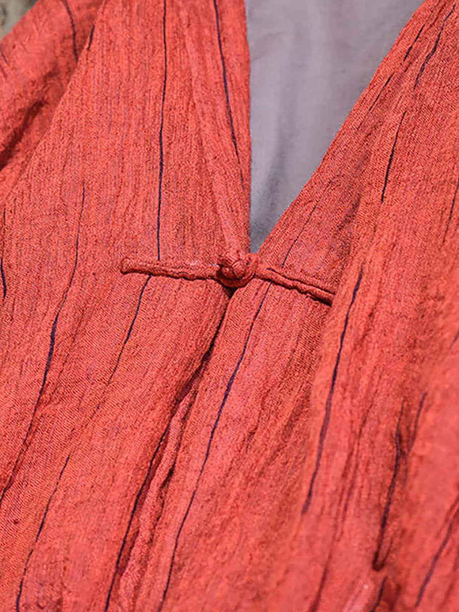 Winter Women Solid Color Warm Linen Padded Coat