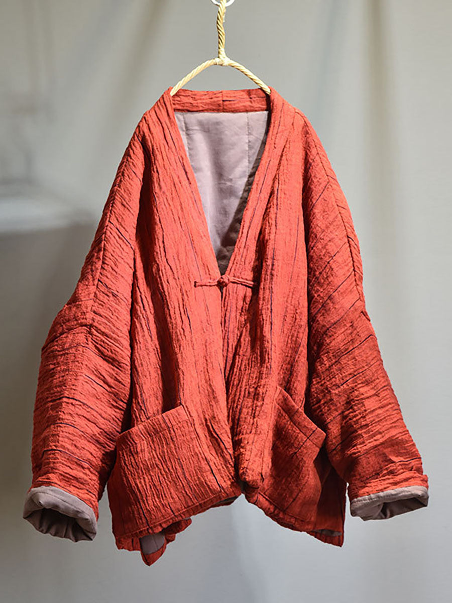 Manteau rembourré en lin chaud de couleur unie pour femmes d'hiver