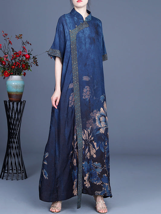 Robe décontractée à fleurs rétro pour femmes, grande taille, 100%, couture en rayonne