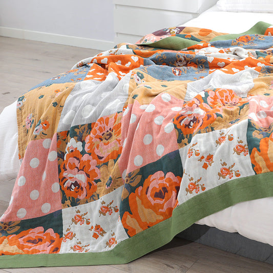 Couverture de canapé 100% coton, motif Floral respirant, pour sieste d'été, couette 