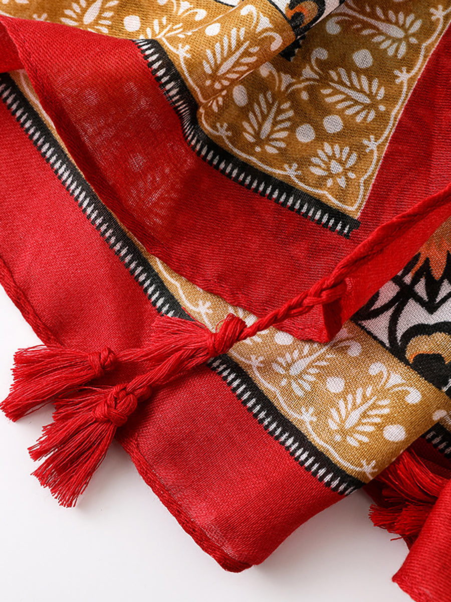 Écharpe bohème écharpe en lin de coton de style ethnique