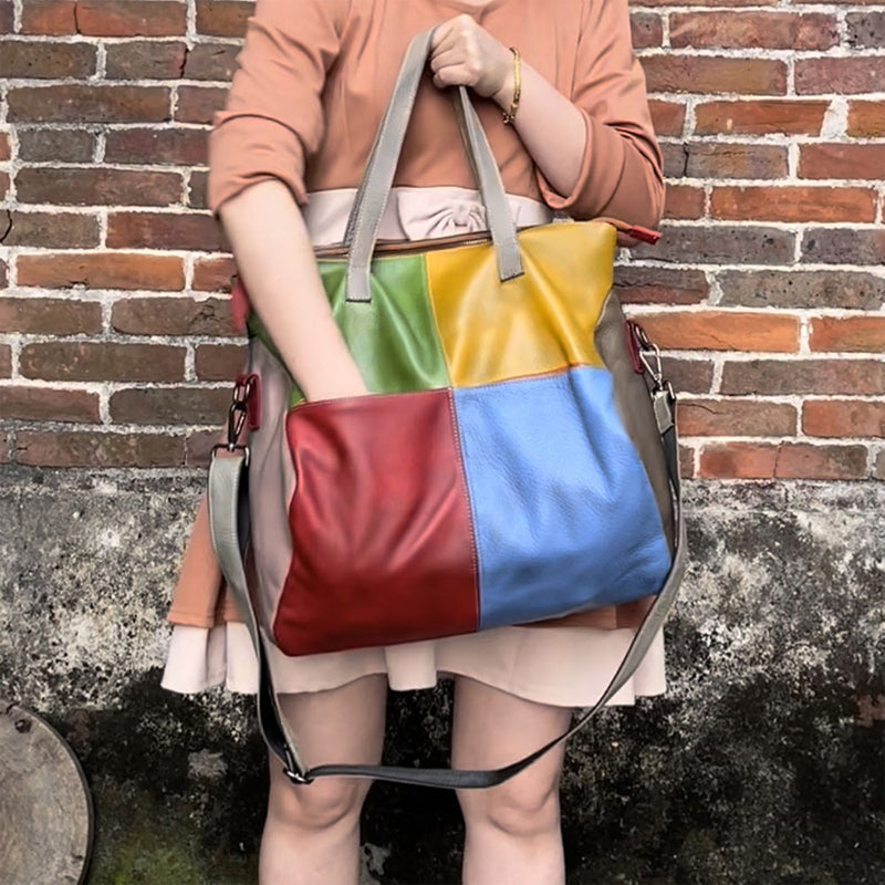 Women Leather Multicolor Shoulder Bag
