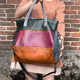 Women Leather Multicolor Shoulder Bag