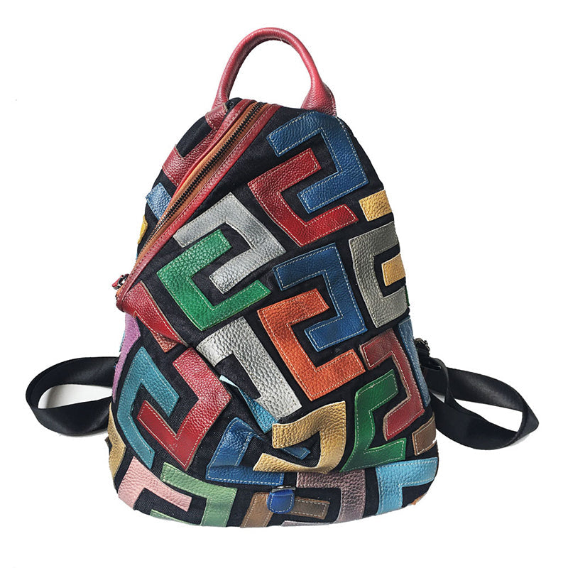 Women Multicolor Leather Backpack