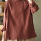 Women Vintage Oblique Long Sleeve Cotton Shirt