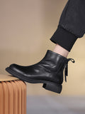Women Double Zip Cowhide Vintage Martin Boots