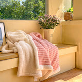 Winter Striped Solid Soft Throw Blanket